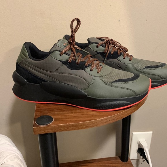 Puma Other - Puma Olive green and black with orange red bottom